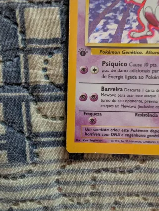 Carta Pokémon Mewtwo 1ª Edición Base set 10/102