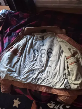 Cazadora de piel Oakwood marrón