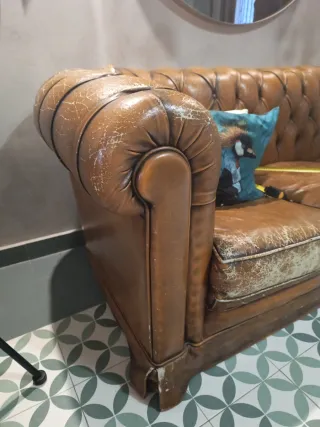 Sofá Chesterfield Vintage Piel Marrón