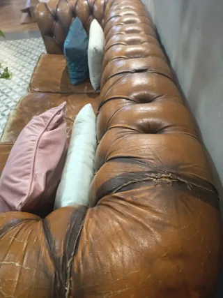 Sofá Chesterfield Vintage Piel Marrón