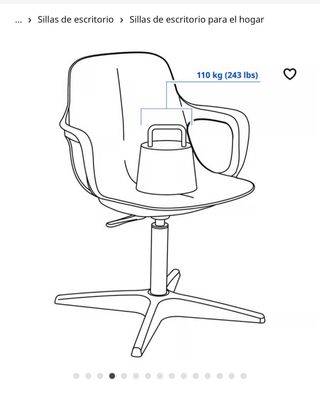 Silla giratoria IKEA ODGER beige