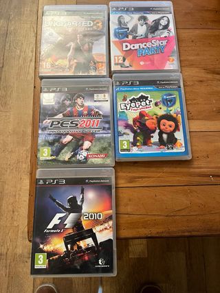 Pack 5 Juegos PS3: Uncharted 3, PES 2011, F1 2010