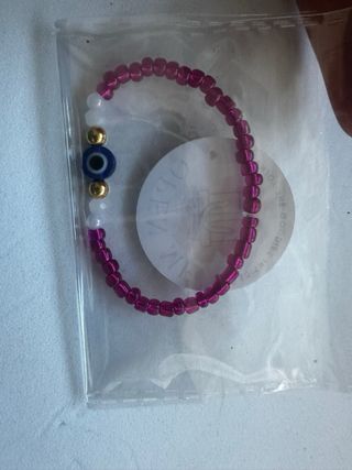 Pulseira de Proteção Olho Grego Dourada Roxa