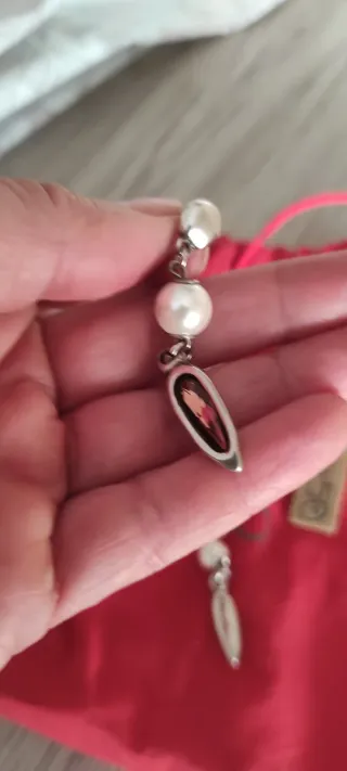 Pendientes largos Unode50 perla y cristal