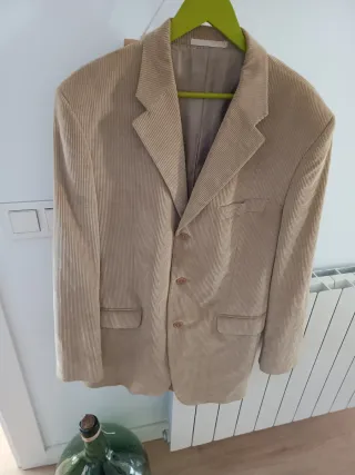 Chaqueta de pana hombre beige