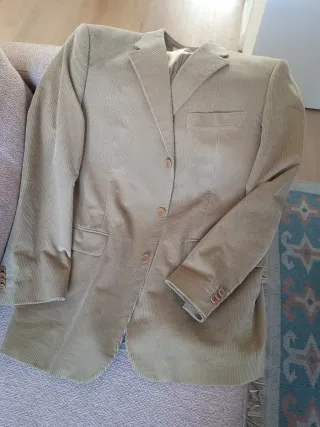 Chaqueta de pana hombre beige