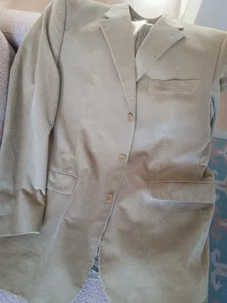 Chaqueta de pana hombre beige