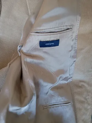 Chaqueta de pana hombre beige