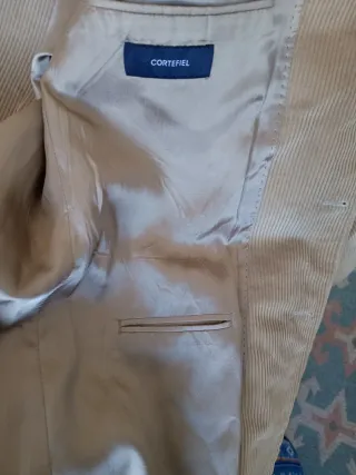 Chaqueta de pana hombre beige