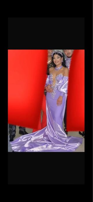 Vestido de fiesta morado talla única