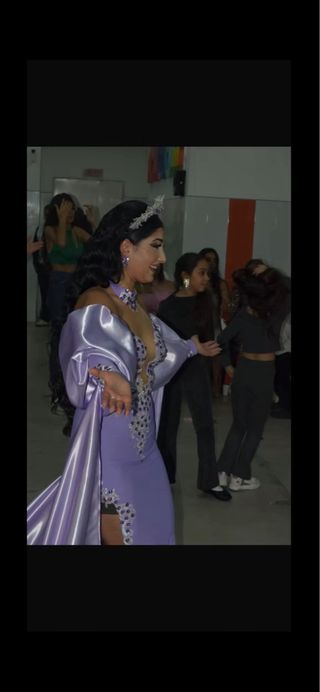 Vestido de fiesta morado talla única