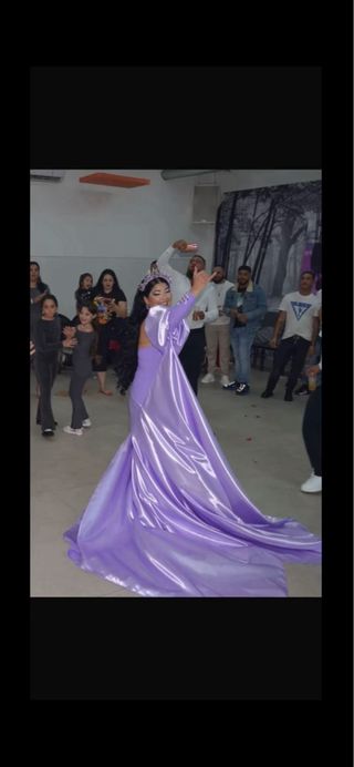 Vestido de fiesta morado talla única