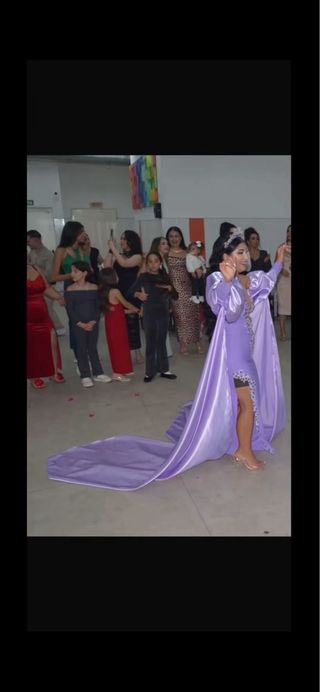 Vestido de fiesta morado talla única