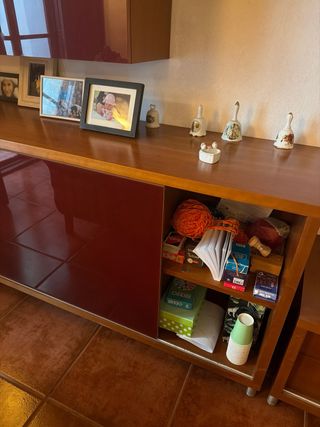 Mueble de salón comedor madera y cristal