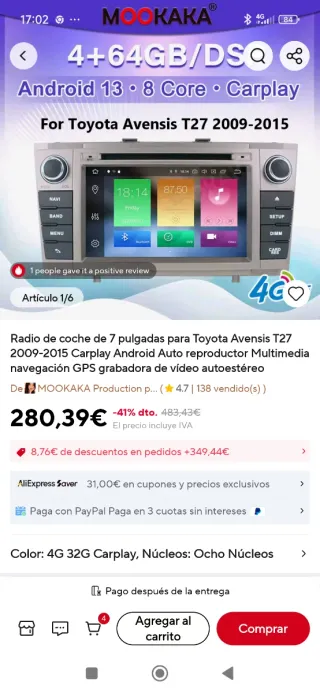 Radio Toyota Avensis T27