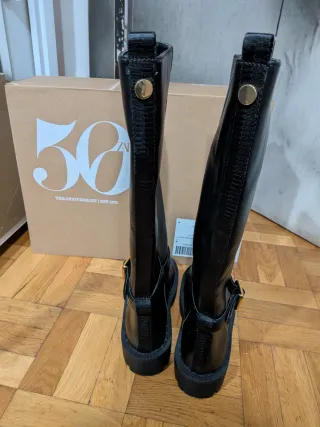 Botas de piel Zara negras