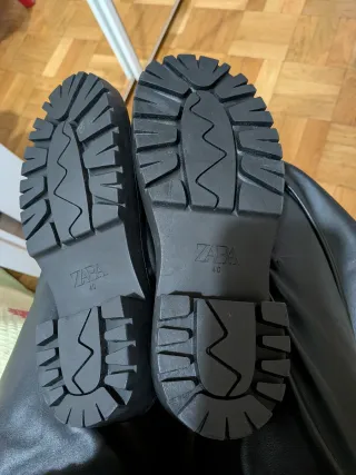 Botas de piel Zara negras