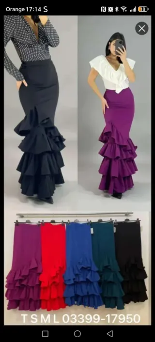 Falda flamenca volantes talla única