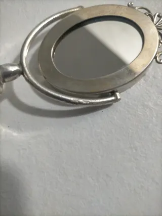 Specchio miniatura in argento vintage