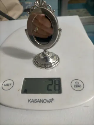 Specchio miniatura in argento vintage