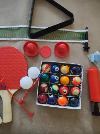 Juego de billar y ping pong