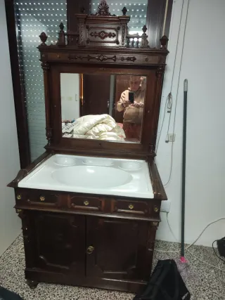 Tocador de madera vintage con espejo SE REGALA