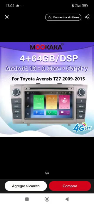 Radio Toyota Avensis T27 4+64GB Android 13