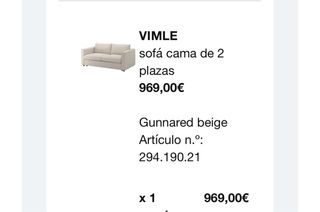 Divano letto a 2 posti VIMLE IKEA, Gunnared Beige