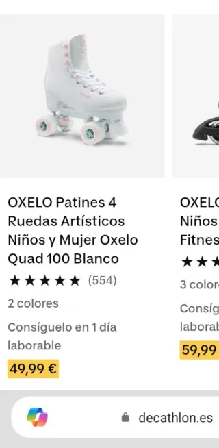 Patines Oxelo 4 Ruedas Artísticos Niña/Mujer nr 37