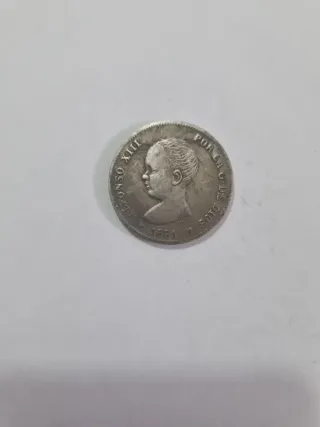 COPIA. Moneda 2 Pesetas 1891 Rey Alfonso XIII