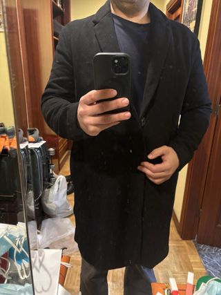 Abrigo largo negro XL