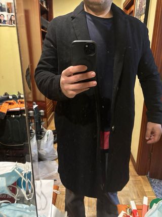 Abrigo largo negro XL