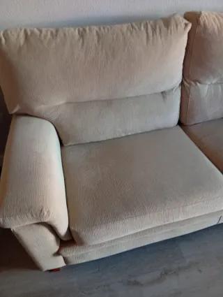 Sofá de tela beige 3 plazas