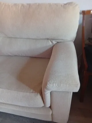 Sofá de tela beige 3 plazas