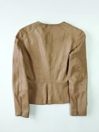 Chaqueta Biker Piel Mango Marrón