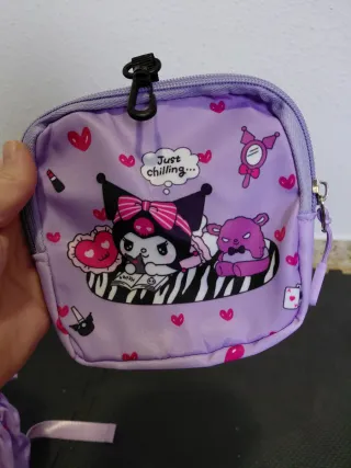 Kit Neceseres Kuromi Morado y Rosa