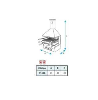 Barbacoa de metal con chimenea