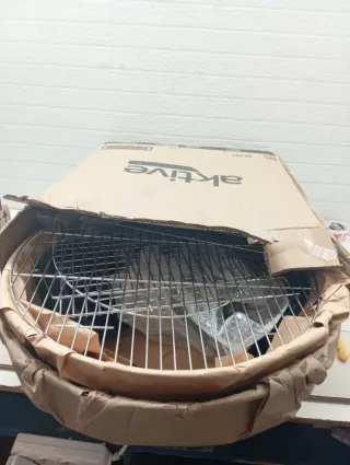 Barbacoa portátil carbón redonda con tapa Ø57x86cm