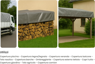 Telo impermeabile da Esterno 6x8 mt 260 gr/m² | Te