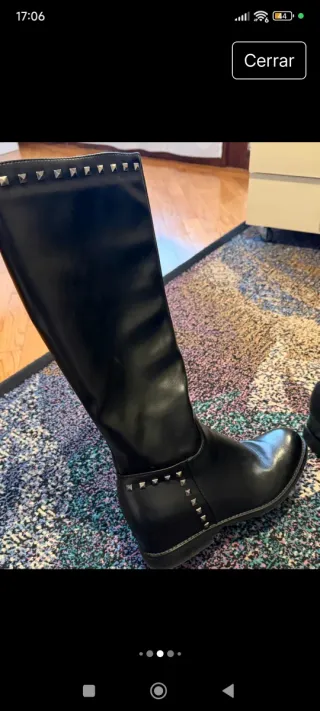 Botas altas negras tachuelas talla 41