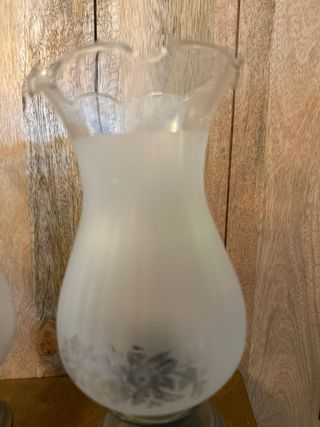 2 Farolillos Antiguos Cristal y Metal