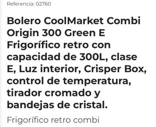 Frigorífico Cecotec Coolmarket 300 Green E