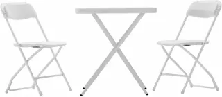 Set Jardín Plegable Gardiun 1 Mesa + 2 Sillas Blanca