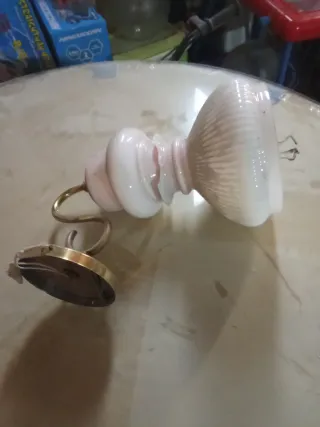 Aplique de pared antiguo dorado y blanco