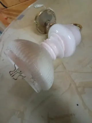 Aplique de pared antiguo dorado y blanco