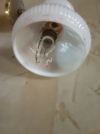 Aplique de pared antiguo dorado y blanco