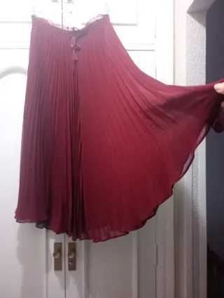 Falda  pantalón Zara plisada roja
