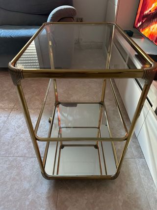 Mesa camarera dorada cristal (Rebajado)