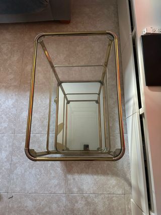 Mesa camarera dorada cristal (Rebajado)