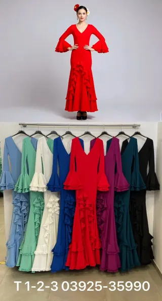 Vestido Flamenco Rojo y Azul Talla Única